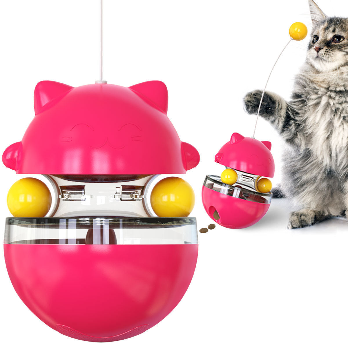 Distributeur de friandises interactif pour chat - Jouet distributeur de friandises à gobelet pour l'entraînement du QI et la stimulation mentale