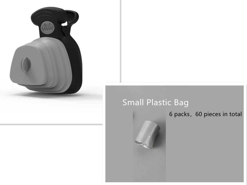 Distributeur de sacs à crottes pour chien, cuillère pliable de voyage