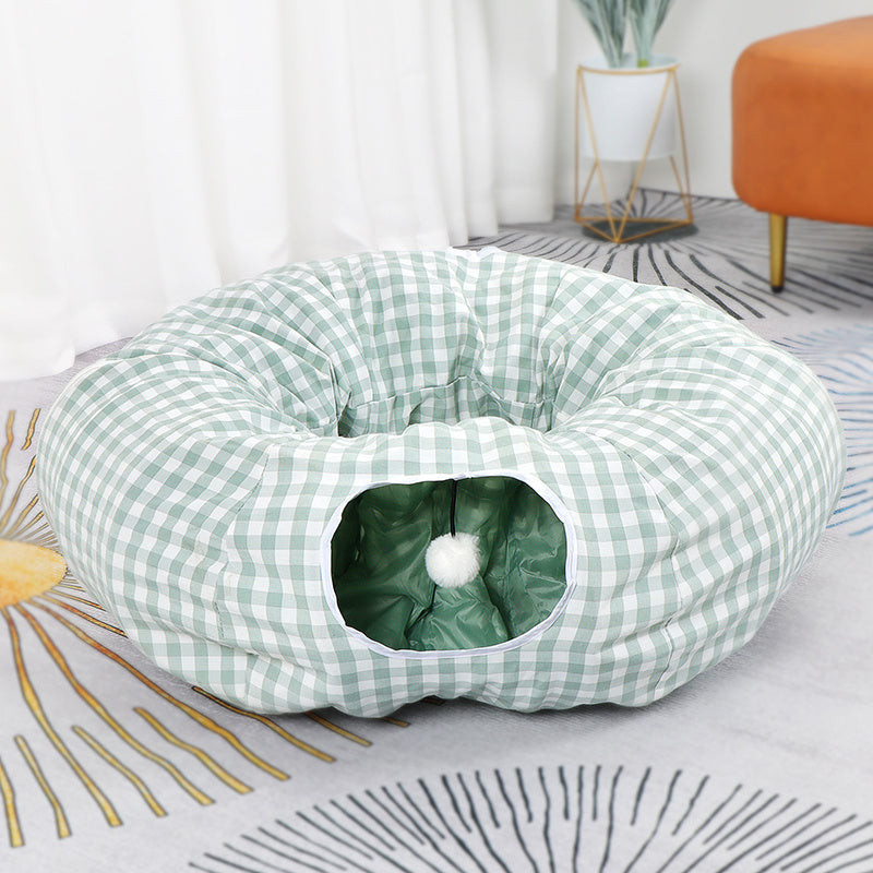 Tunnel pour chat en forme de donut, labyrinthe de jouets universel pour les quatre saisons