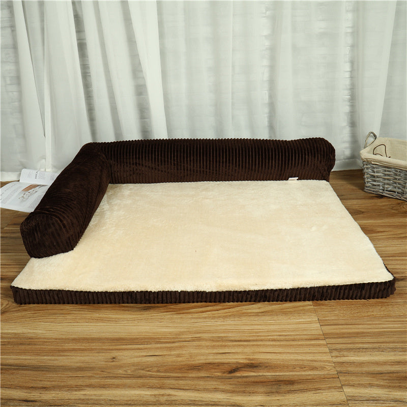Lit pour chien en velours côtelé – Confort maximal