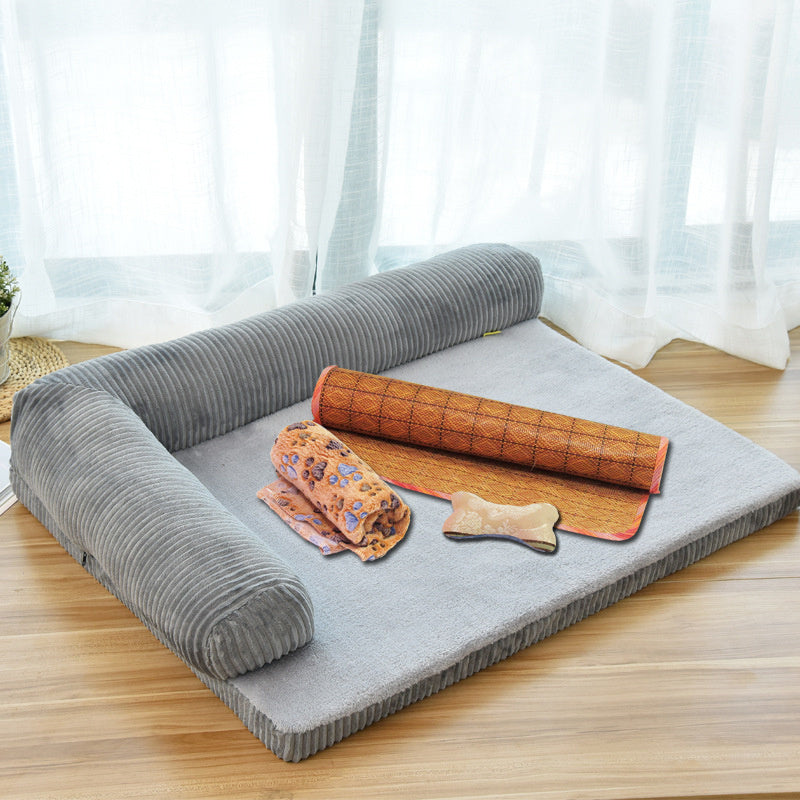 Lit pour chien en velours côtelé – Confort maximal