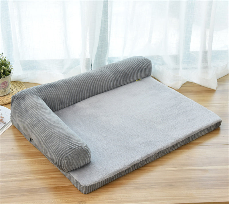 Lit pour chien en velours côtelé – Confort maximal