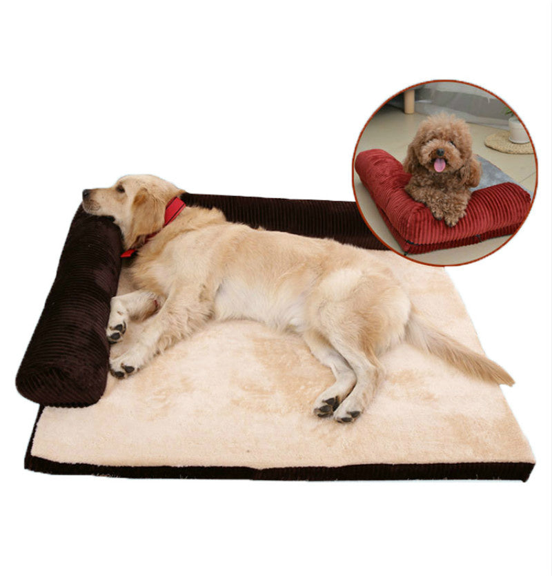 Lit pour chien en velours côtelé – Confort maximal