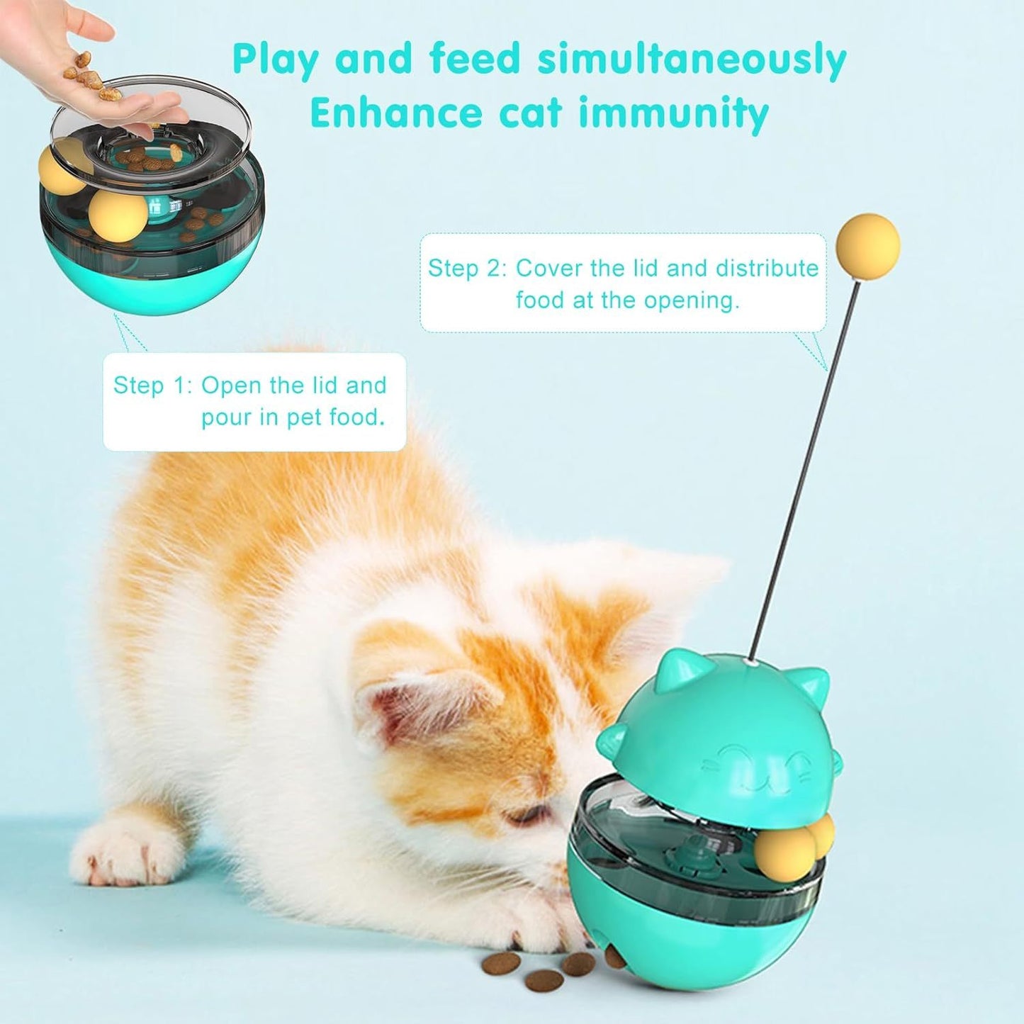 Distributeur de friandises interactif pour chat - Jouet distributeur de friandises à gobelet pour l'entraînement du QI et la stimulation mentale