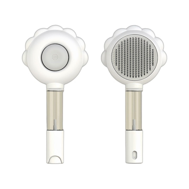 Brosse autonettoyante 2 en 1 pour chien avec vaporisateur