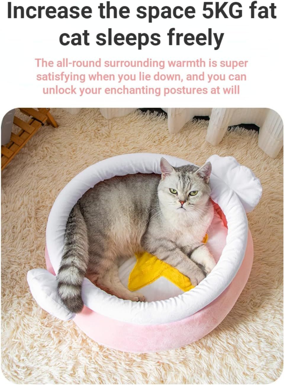 Nid pour chat en forme de pot de miel, grand espace chaud, adapté aux petits chats et chiens