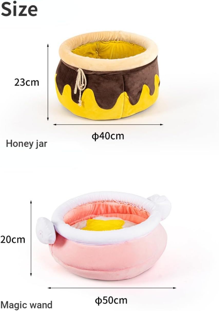 Nid pour chat en forme de pot de miel, grand espace chaud, adapté aux petits chats et chiens