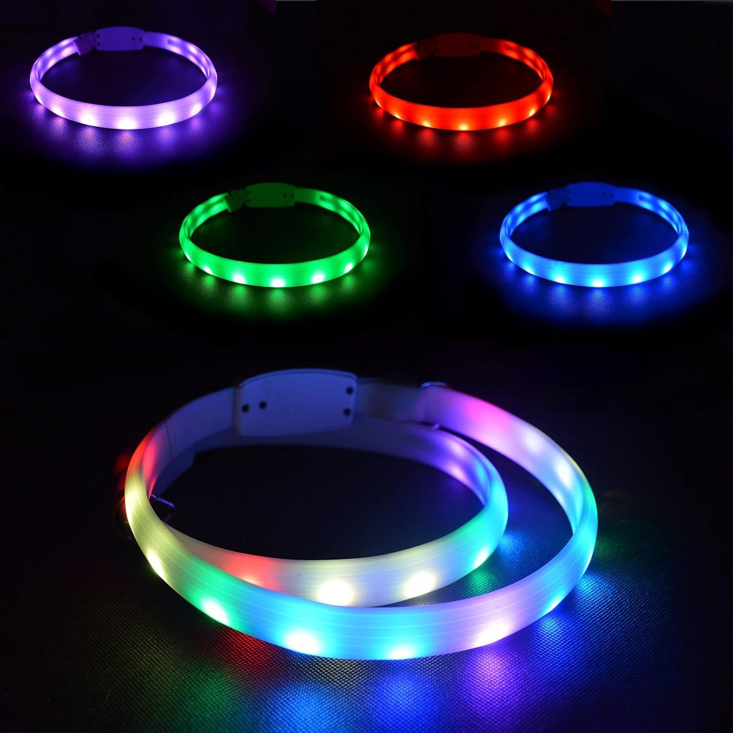 Collier lumineux LED pour chien avec éclairage de course pour chevaux