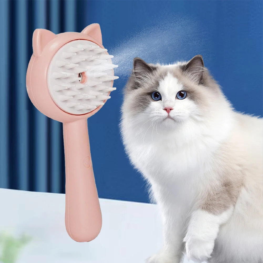 Brosse de nettoyage pour poils avec brumisateur multifonction rechargeable