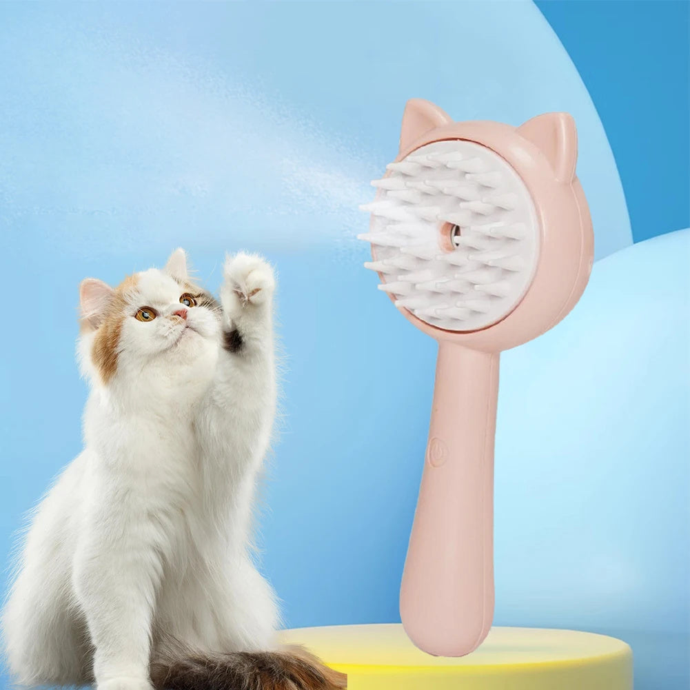 Brosse de nettoyage pour poils avec brumisateur multifonction rechargeable