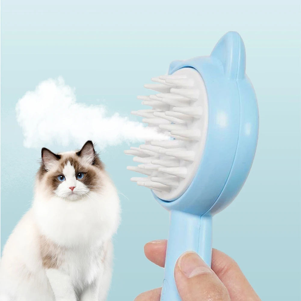 Brosse de nettoyage pour poils avec brumisateur multifonction rechargeable