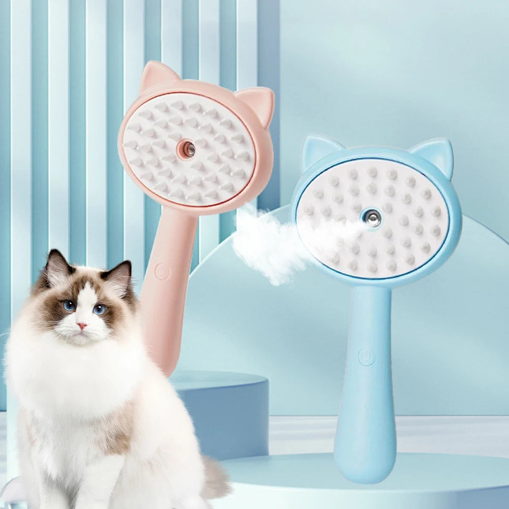 Brosse de nettoyage pour poils avec brumisateur multifonction rechargeable