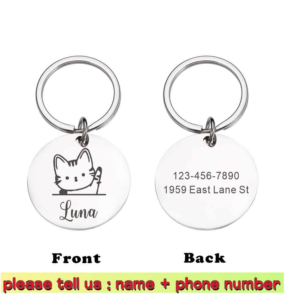 Médaille d'identification personnalisée pour animaux de compagnie, collier pour chien personnalisé avec nom et numéro