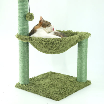 Cactus cat tree with hammock