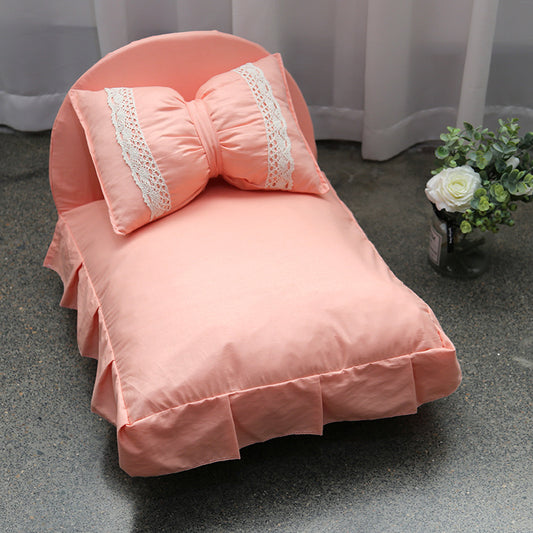 Lit pour animal de compagnie amovible et lavable de style princesse