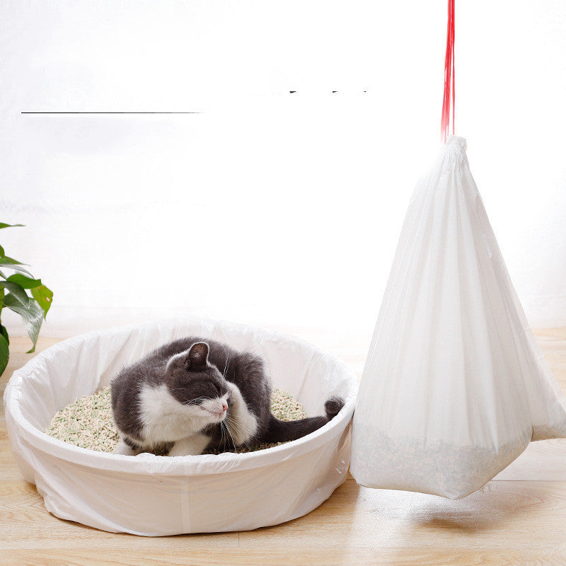 Sac poubelle à cordon épais pour litière pour chat