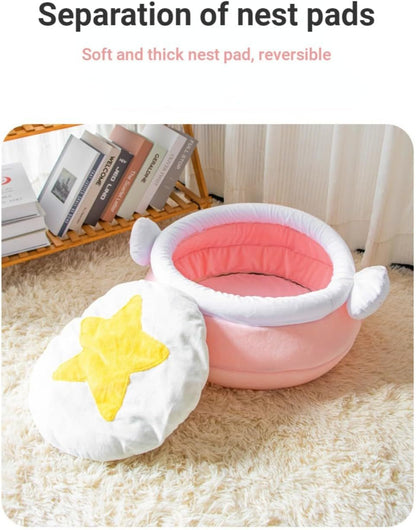 Nid pour chat en forme de pot de miel,  grand espace chaud, adapté aux petits chats et chiens
