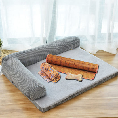 Lit pour chien en velours côtelé – Confort maximal