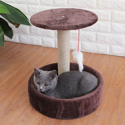 Arbre à chat compact avec sisal et jouet suspendu