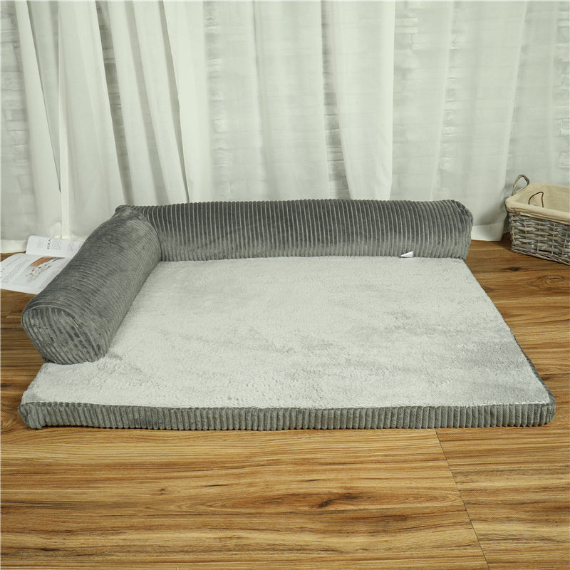 Lit pour chien en velours côtelé – Confort maximal