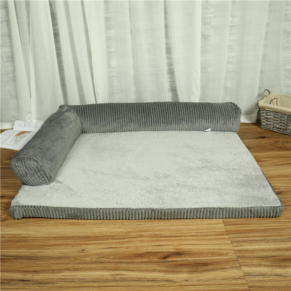 Lit pour chien en velours côtelé – Confort maximal