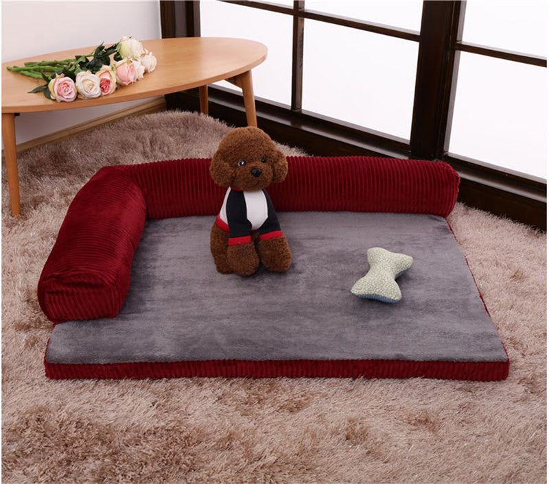 Lit pour chien en velours côtelé – Confort maximal