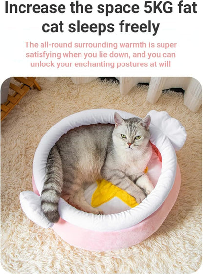 Nid pour chat en forme de pot de miel,  grand espace chaud, adapté aux petits chats et chiens