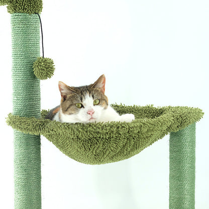 Cactus cat tree with hammock
