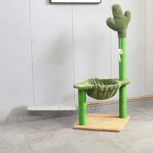 Arbre à chat en sisal avec hamac et cadre d'escalade pour chat