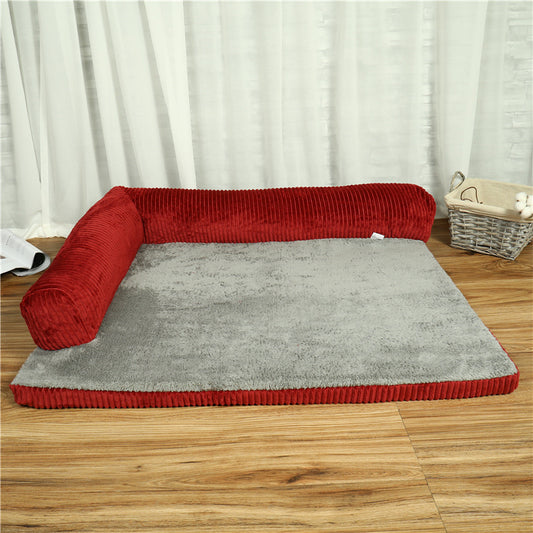 Lit pour chien en velours côtelé – Confort maximal