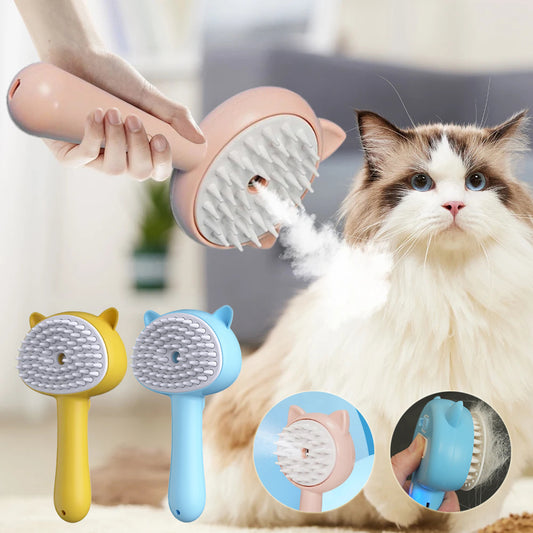 Brosse de nettoyage pour poils avec brumisateur, multifonction, rechargeable, autonettoyante, pour animaux de compagnie